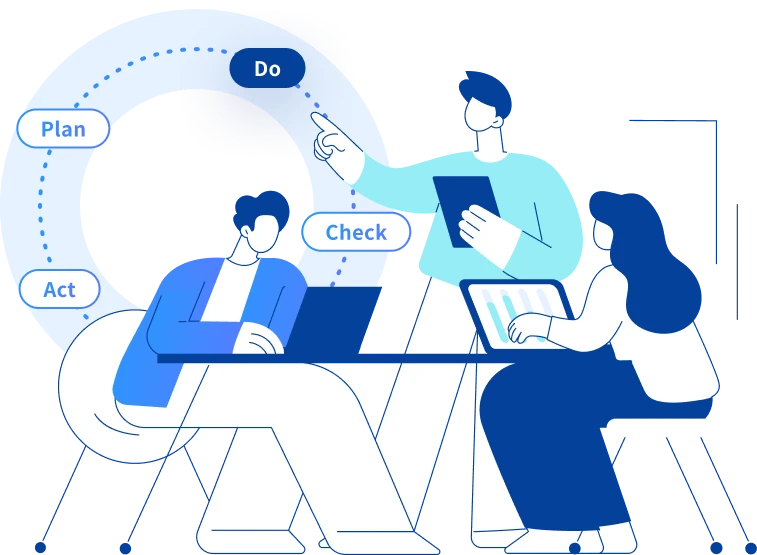 専任担当者による採用活動サポートのイラスト