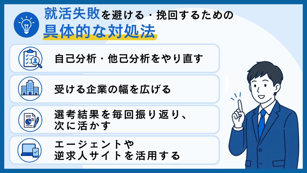 就活失敗を避ける・挽回するための具体的な対処法